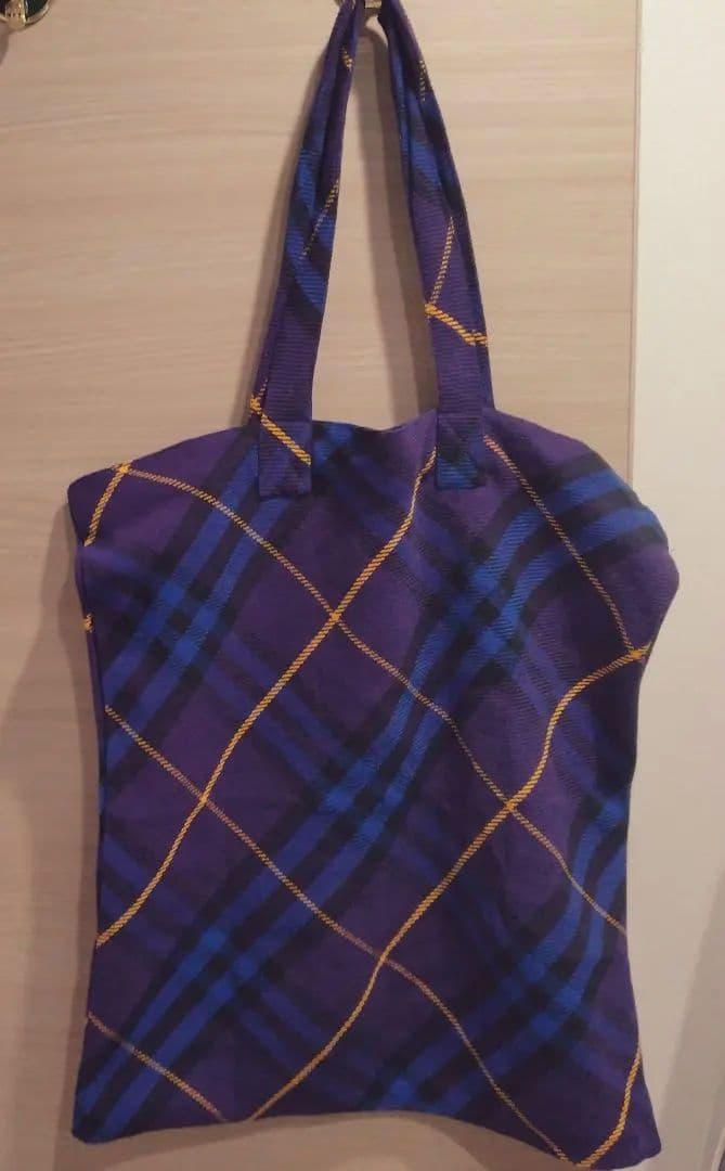 バーバリー BURBERRY 大型 大容量 チェック コットン トートバッグ