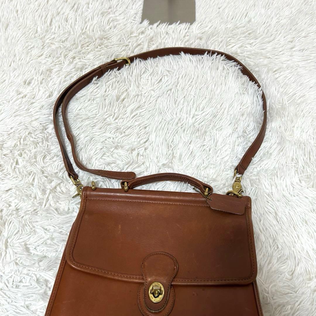 【人気✨ターンロック/ユニセックス】オールドコーチ　ブラウン　2way バッグ