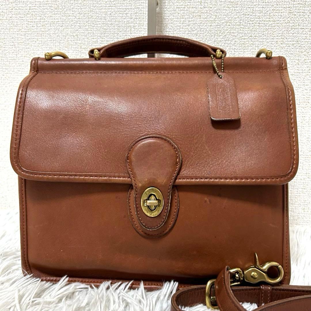 【人気✨ターンロック/ユニセックス】オールドコーチ　ブラウン　2way バッグ