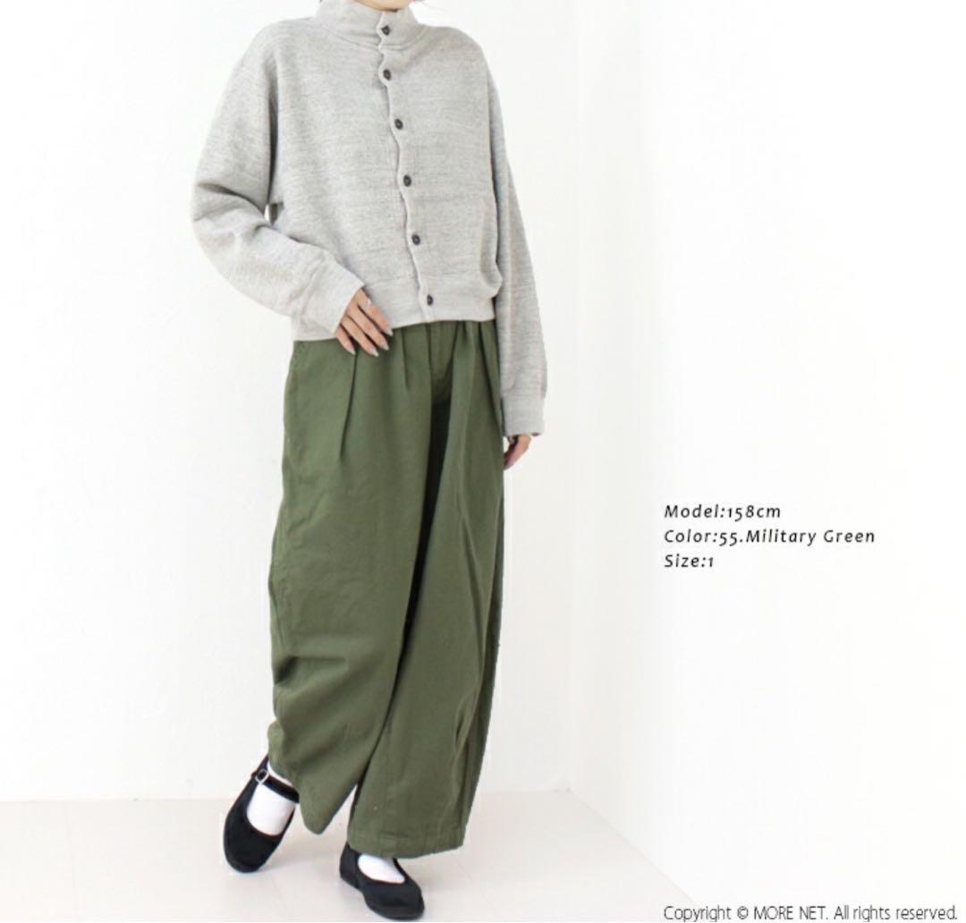 HARVESTY ミリタリーグリーン ワイドパンツ サイズ0