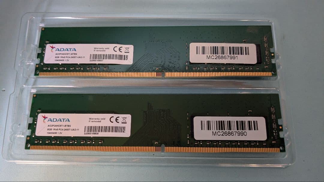 PC用 DDR4メモリ 8GB ✕ 2枚(計16GB)