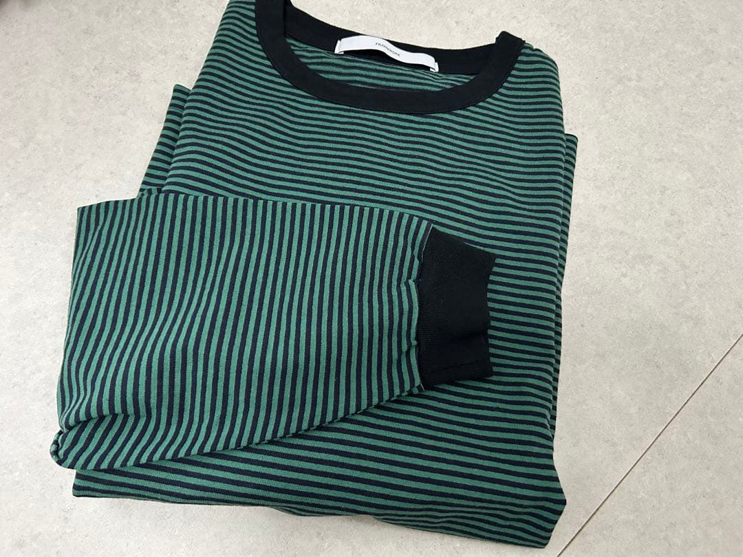 2025AWフレームワークFRAMeWORKミジンボーダーロンT完売グリーン