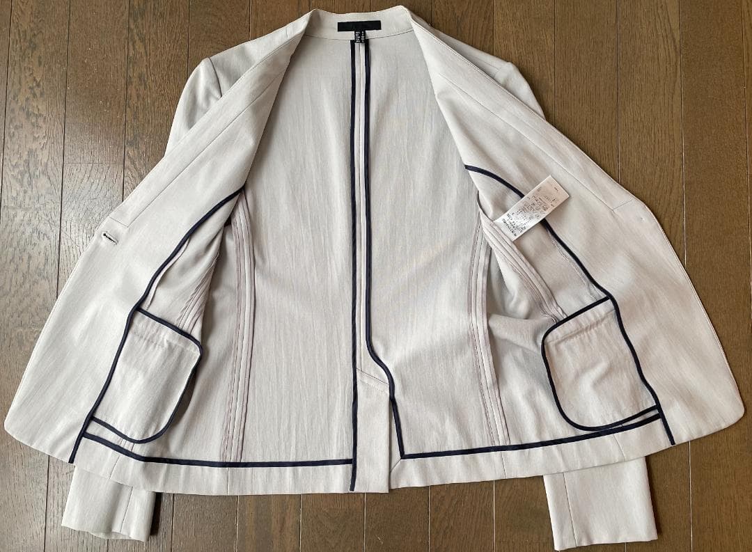 ICBノーカラージャケットタイトスカートセットアップ