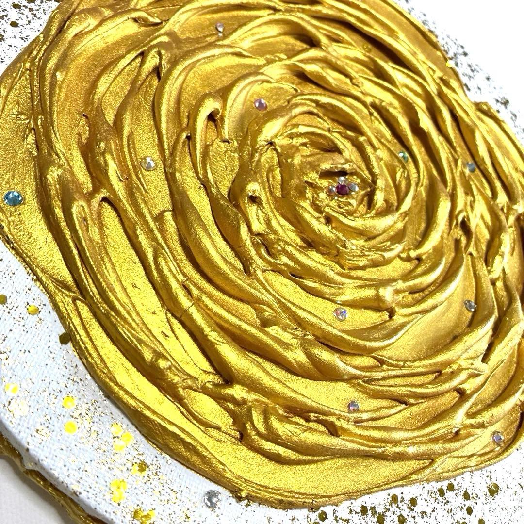 開運絵画　昇龍　天界からのメッセージ　金龍　天界の花　金箔