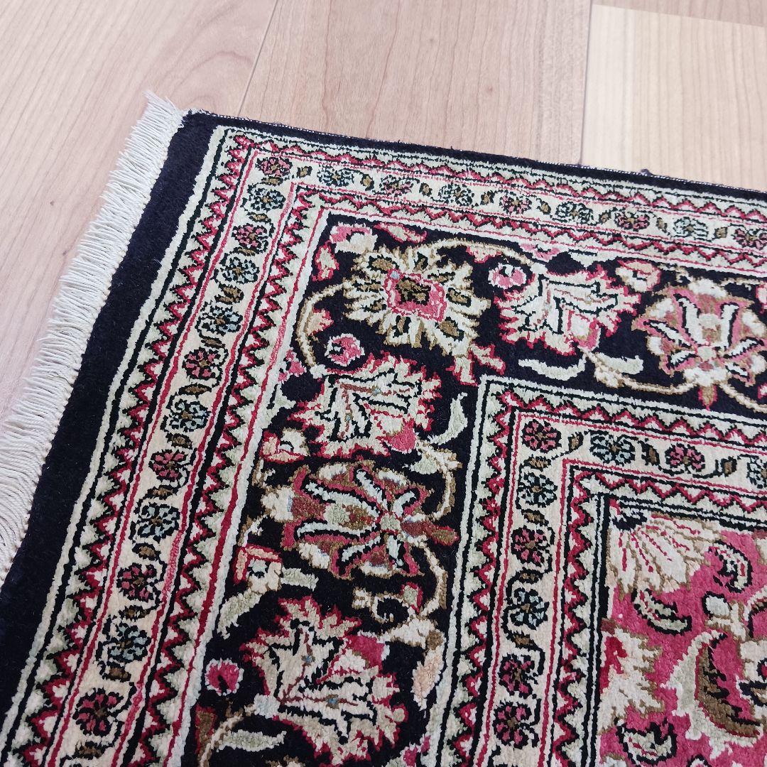 専用 Y3177-1 高級ペルシャ絨毯 クム産 手織90万ノット 130×89㎝