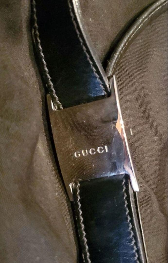グッチ　ナイロン レザー ショルダーバッグ　GUCCI