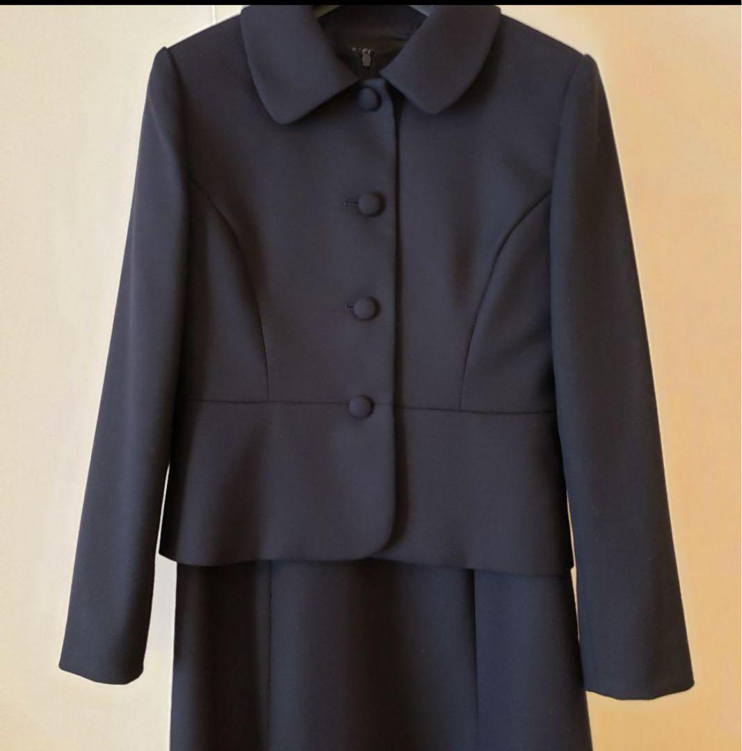 【美品】エスコミュール お受験 紺スーツ 小柄7号