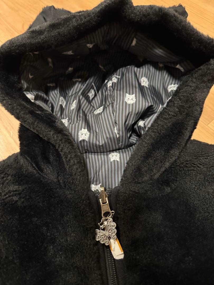 猫耳フード ファーブルゾン　アナスイミニ　ブラック　130〜140