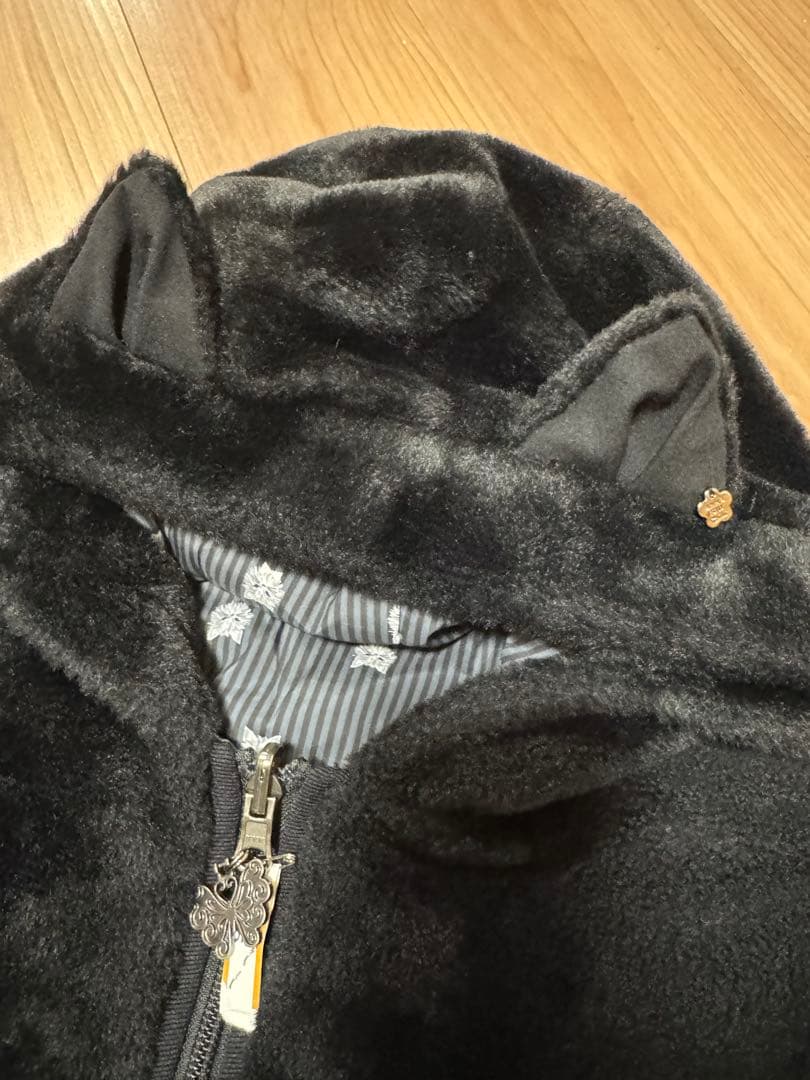 猫耳フード ファーブルゾン　アナスイミニ　ブラック　130〜140