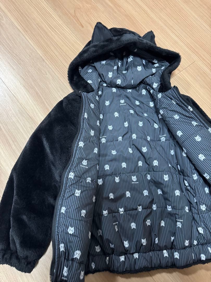 猫耳フード ファーブルゾン　アナスイミニ　ブラック　130〜140