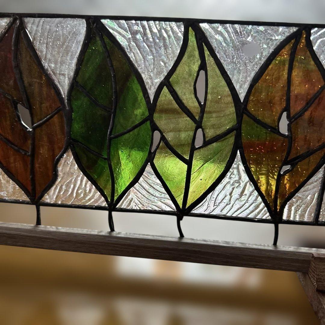 ステンドグラス　パネル秋の葉っぱ達11