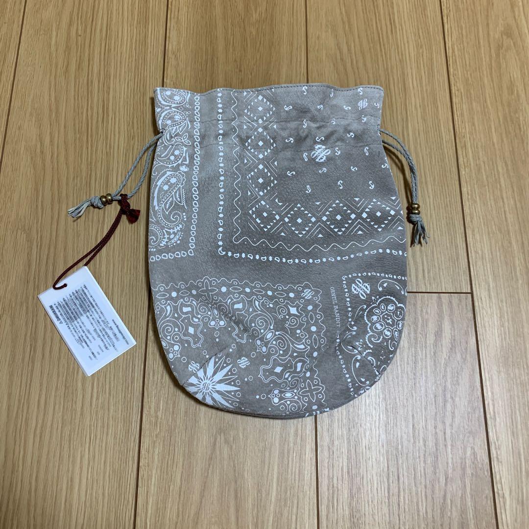 新品未使用　GENTIL BANDIT スエード巾着バッグ　アンテロープ　レザー