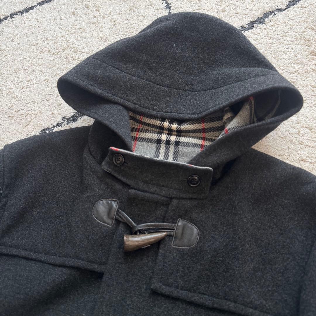 burberrys ダッフルコート　カシミヤ混　ロング　ノバチェック　グレー　L