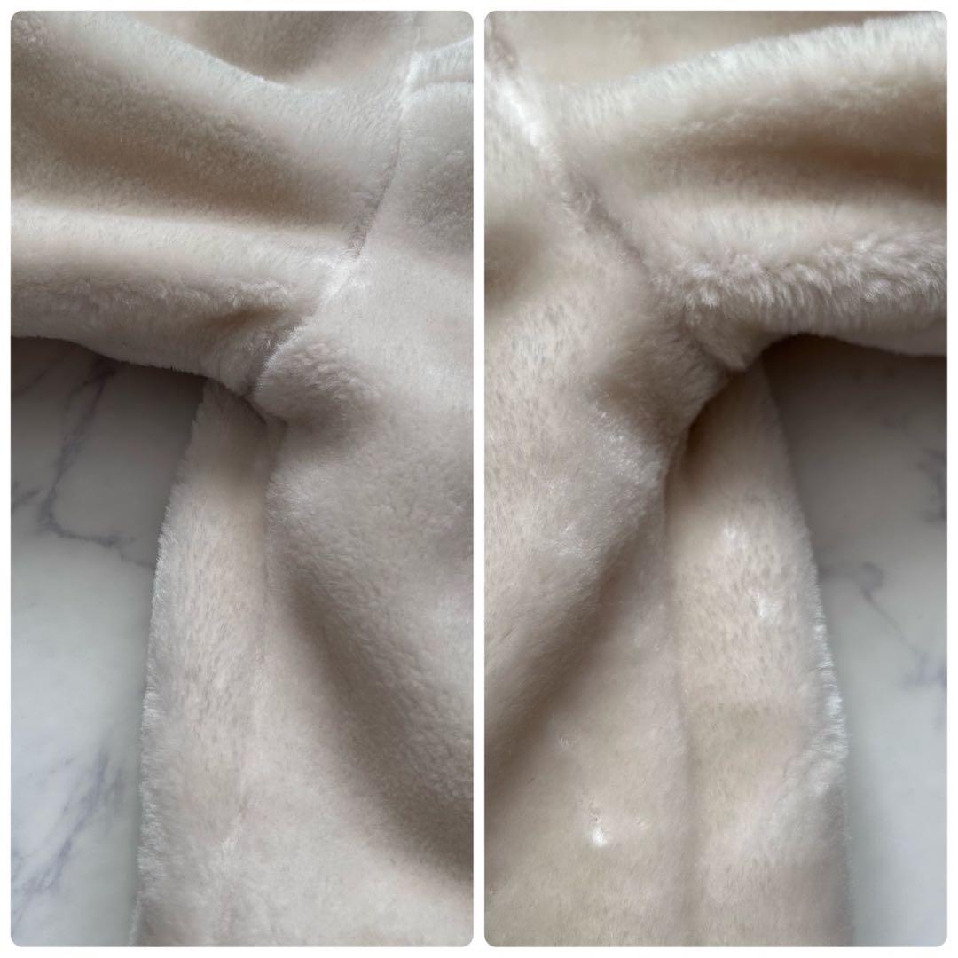 SHIPS WEB限定 高密度 ブライト ボア スタンドコート ホワイト