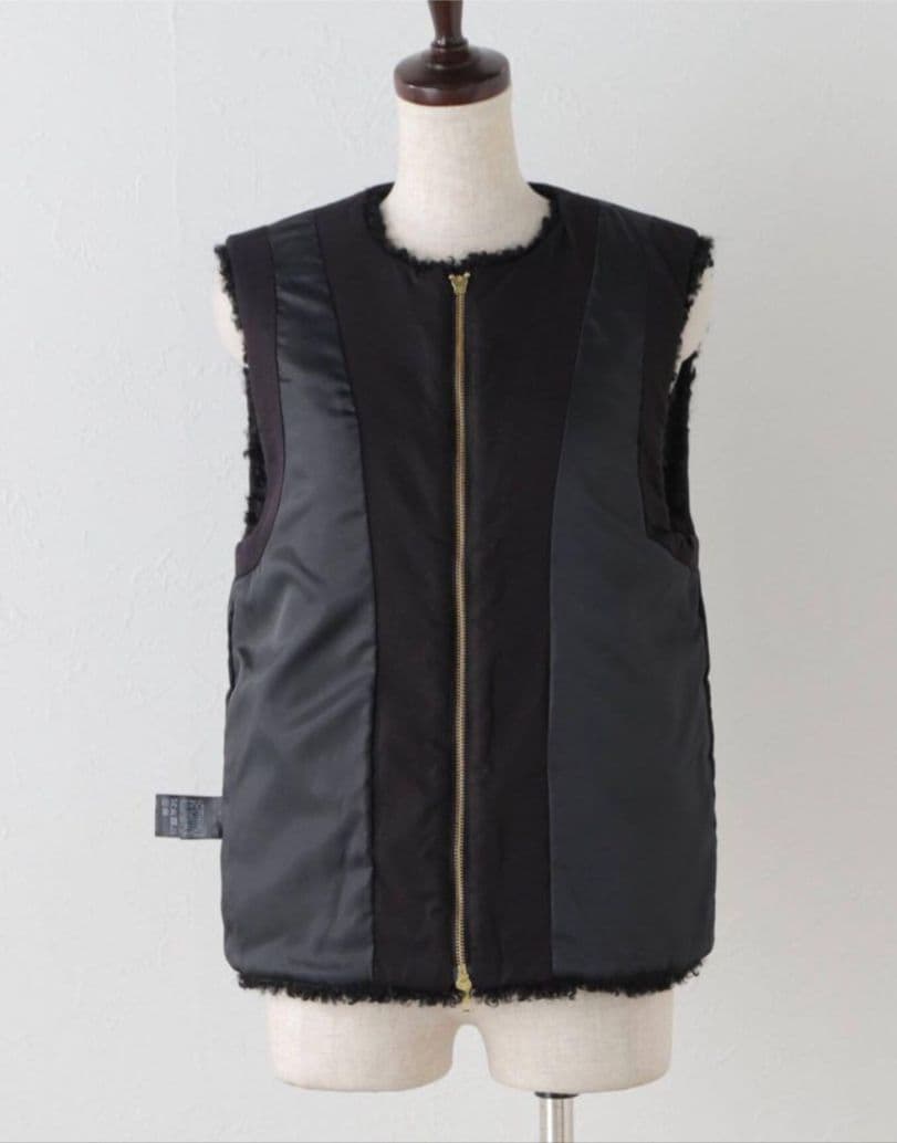 IENA フェイクファー カーリーベスト ブラック