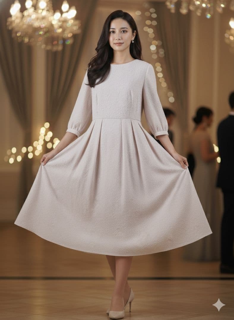 未使用(13) 東京ソワール RIFANNE カットジャガードドレスワンピース