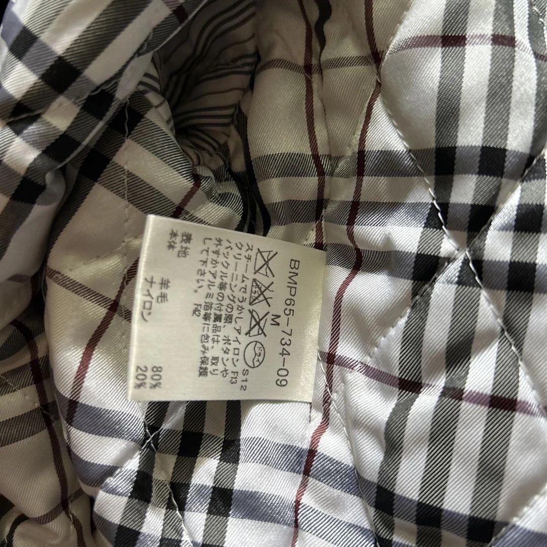 美品バーバリーブラックレーベル裏地ノバチェックメルトンPコートジャケットMサイズ