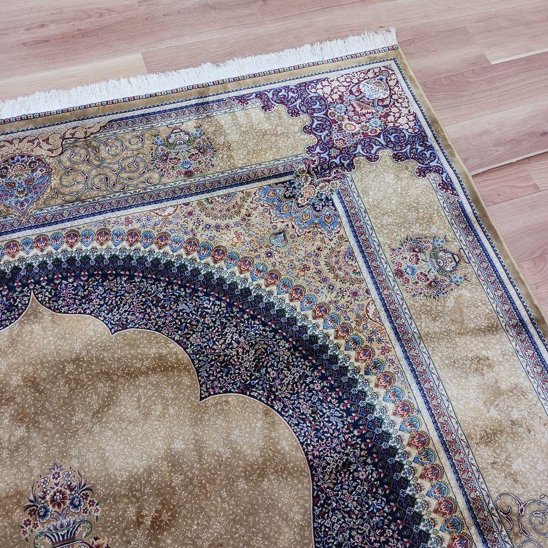 Y3142 イラン製 ハンド&マシン カーペット 絨毯 296×199㎝