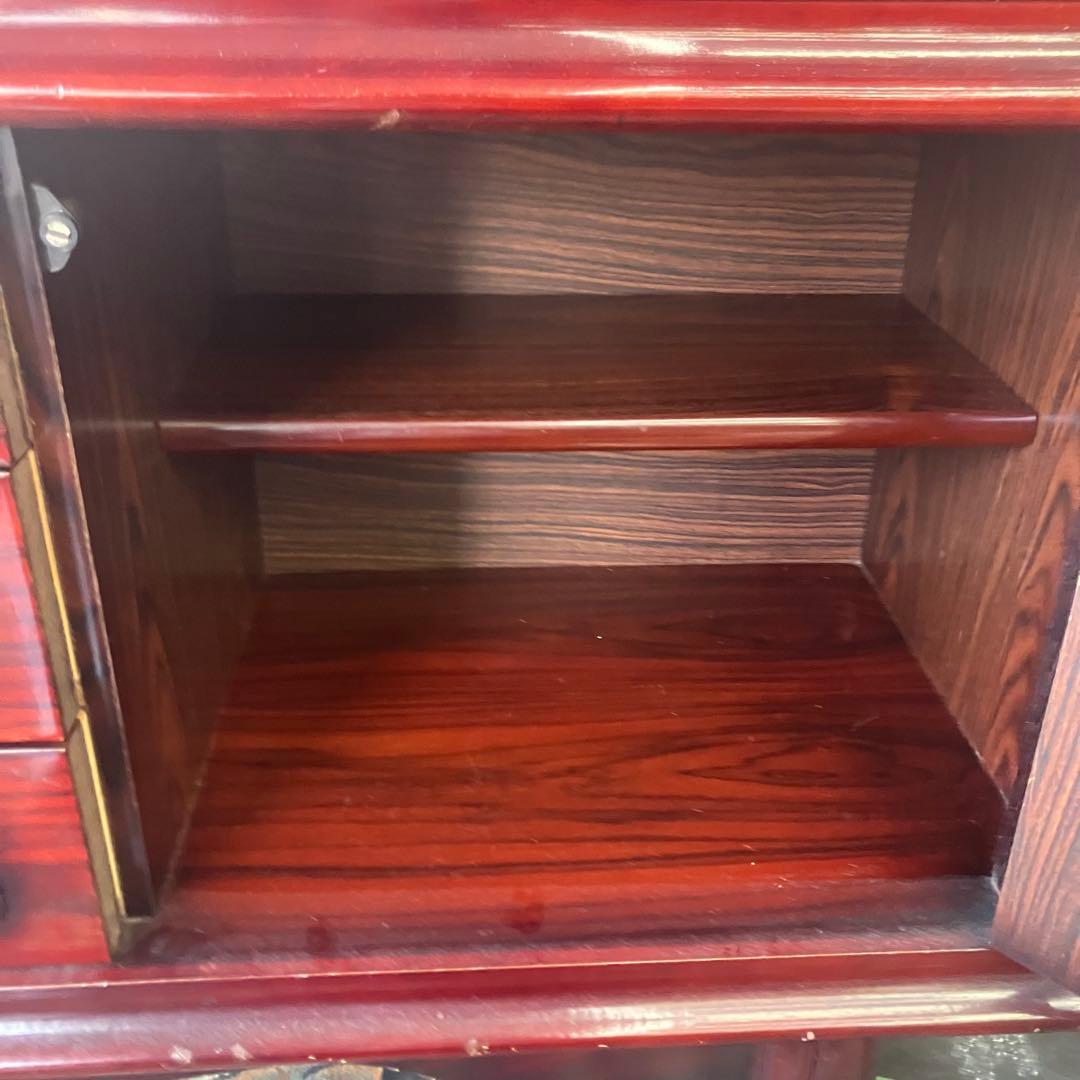 昭和レトロ ミッドセンチュリー 大型 木製サイドボード 飾り棚 古家具 古道具