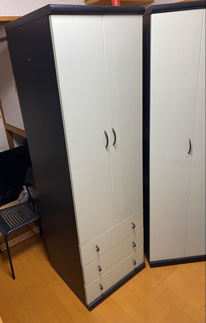 (※直接引き取り)大型連結ワードローブ3台鏡付き