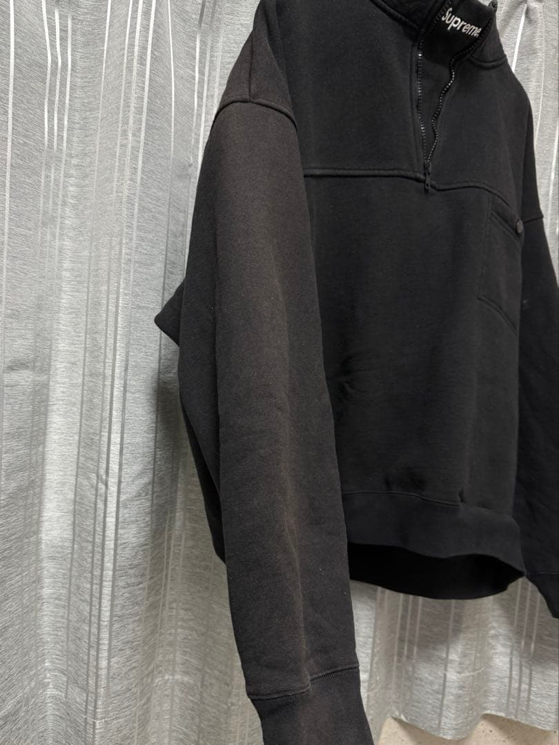 Supreme ブラック ハーフジップ トレーナー 着画あり⭕️ 値下げしました‼️