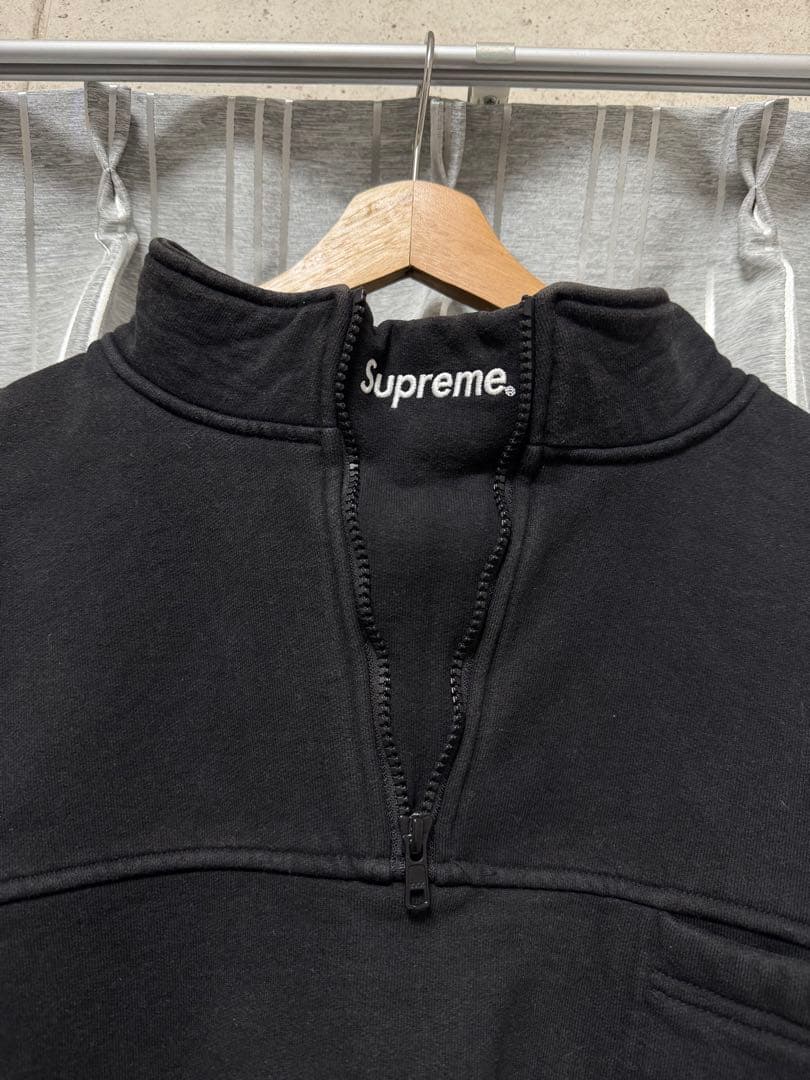Supreme ブラック ハーフジップ トレーナー 着画あり⭕️ 値下げしました‼️