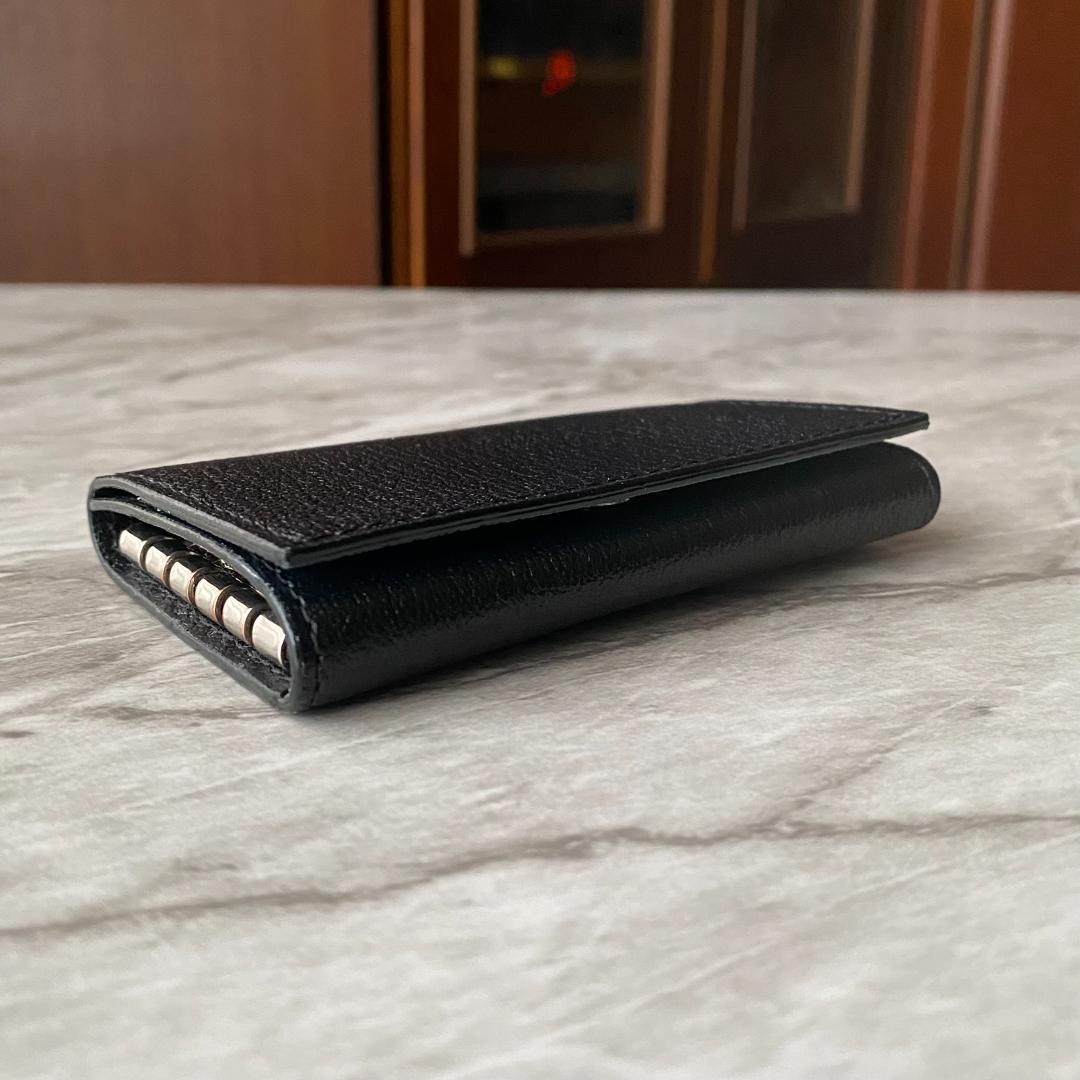 2279 新品【ラルコバレーノ】スマートキーケース 鍵入れ 本革 レザー 黒