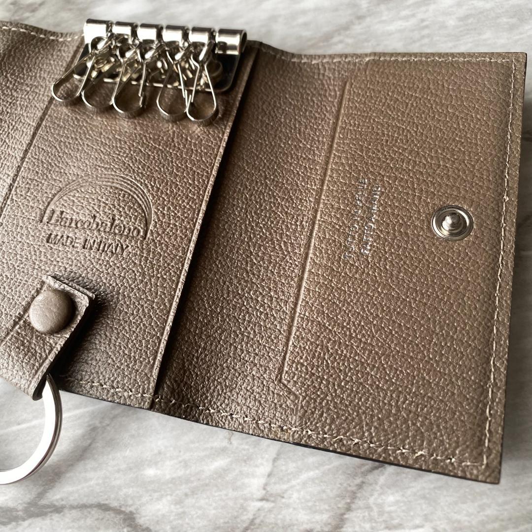 2279 新品【ラルコバレーノ】スマートキーケース 鍵入れ 本革 レザー 黒