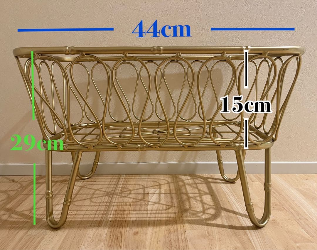 脚付きバスケット ゴールド LUXE カゴ 収納　送料込み