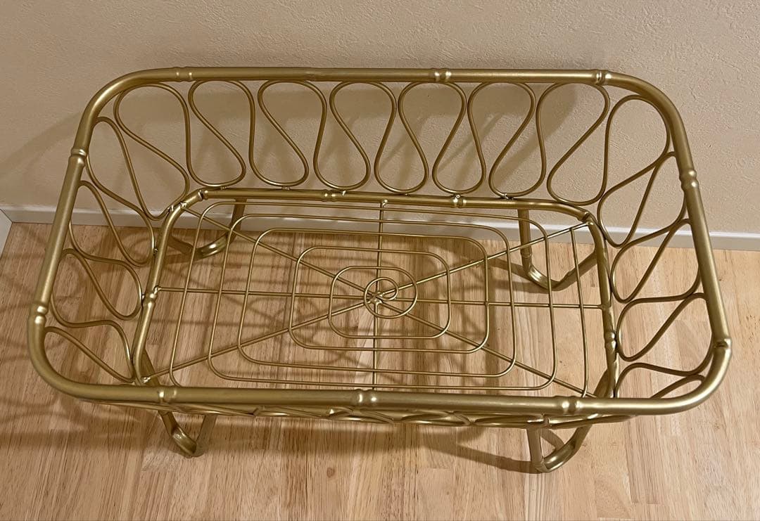 脚付きバスケット ゴールド LUXE カゴ 収納　送料込み