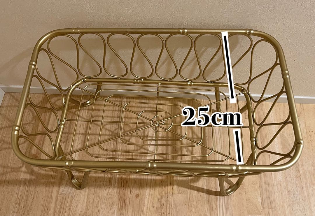 脚付きバスケット ゴールド LUXE カゴ 収納　送料込み