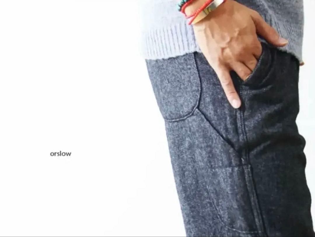 orSlow フレンチワークパンツ グレー ウールヘリンボーン M
