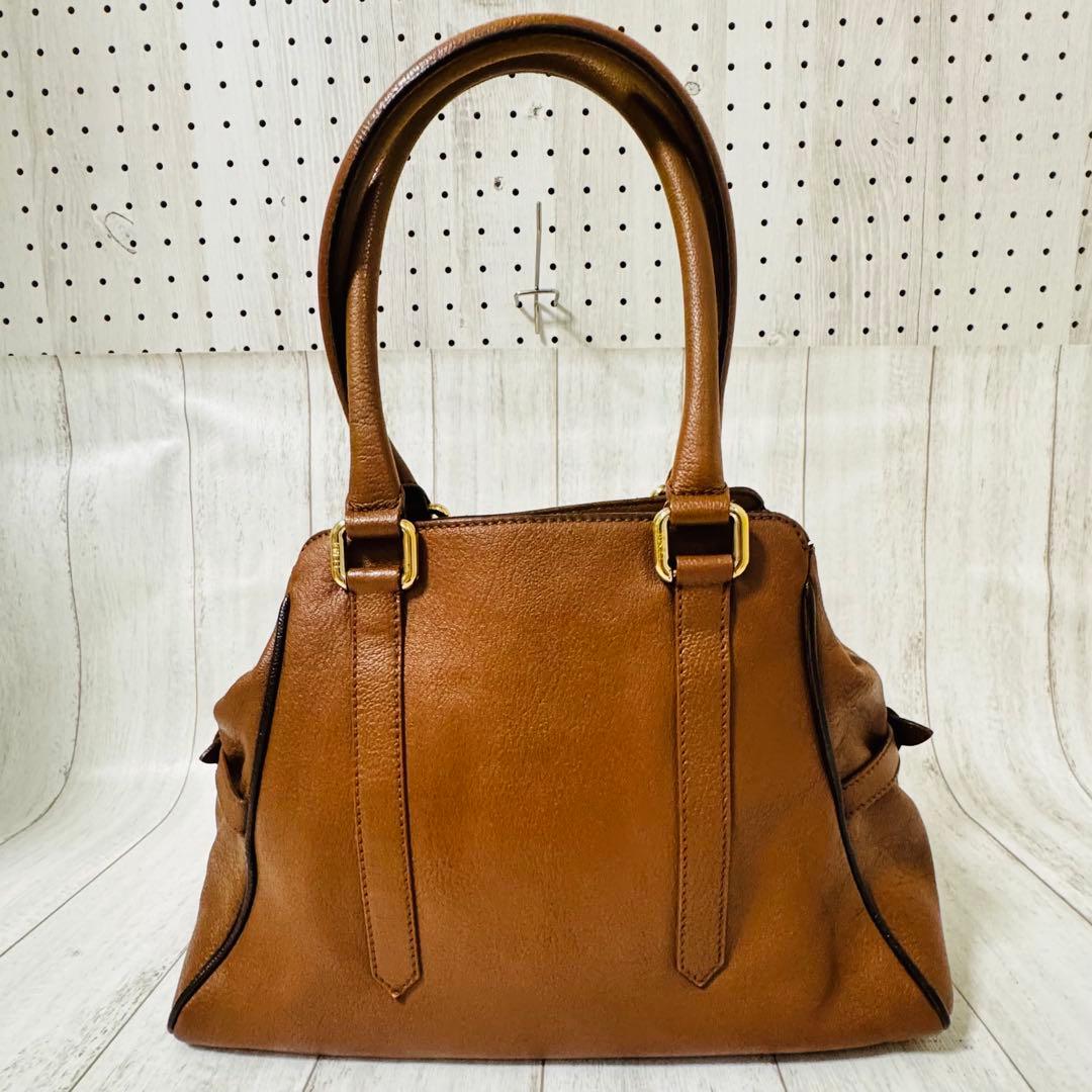 美品✨FENDI フェンディ レザートート ゴールド金具 ブラウン