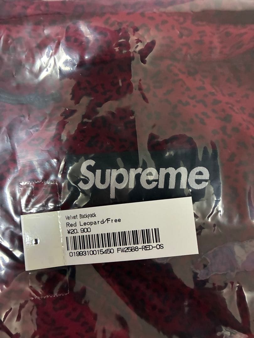 バッグ Supreme Velvet Backpack Red Leopard