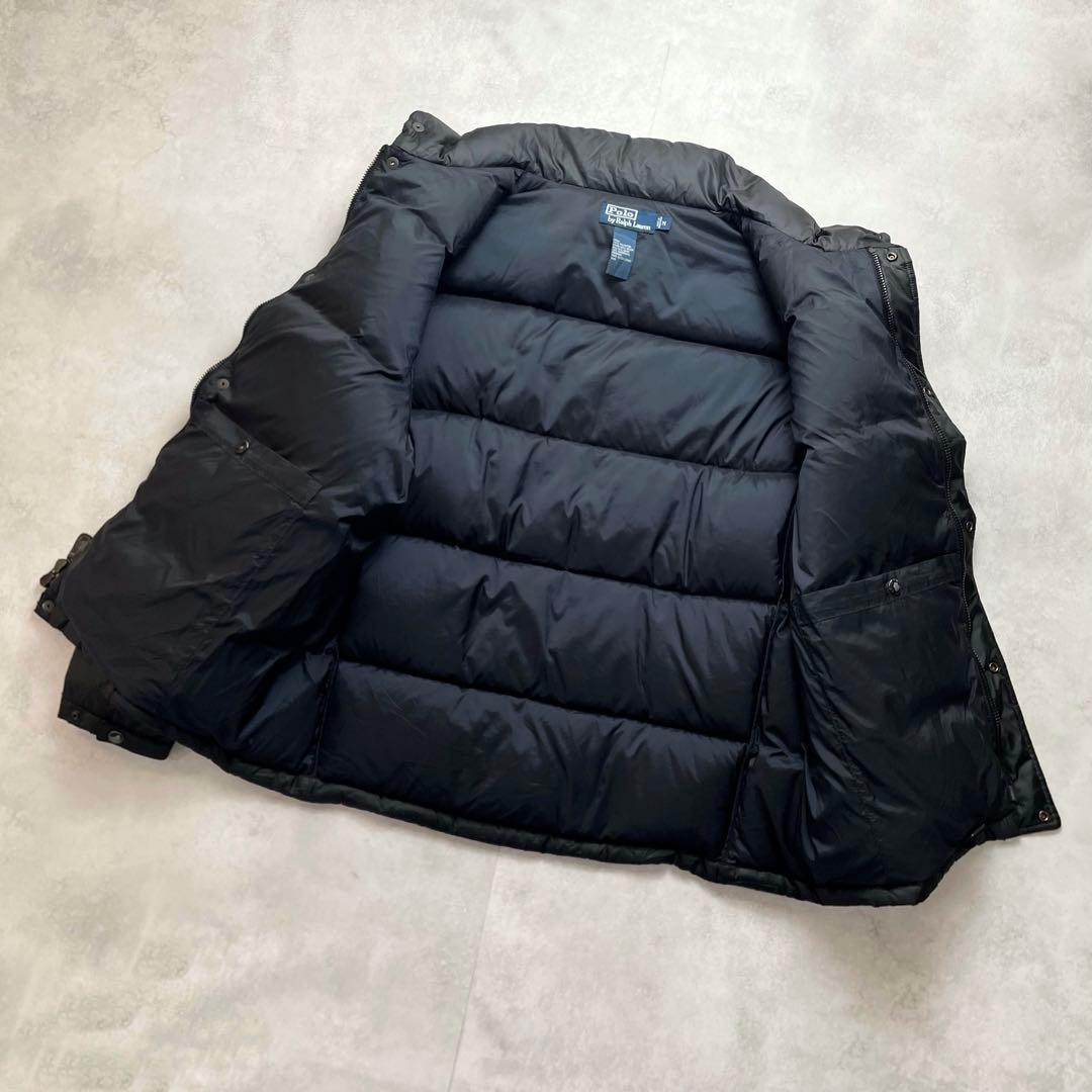 希少 美品 90s ラルフローレン ダウンジャケット チンストラップ 肉厚 黒M