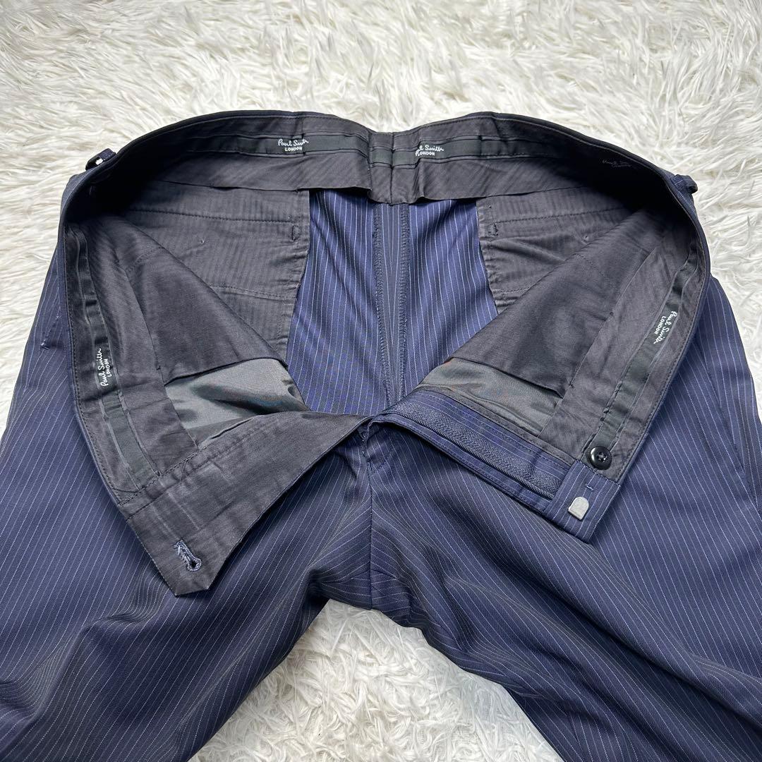 現行 美品 ポールスミス マルチカラー 2トーン ネイビー ストライプ XL