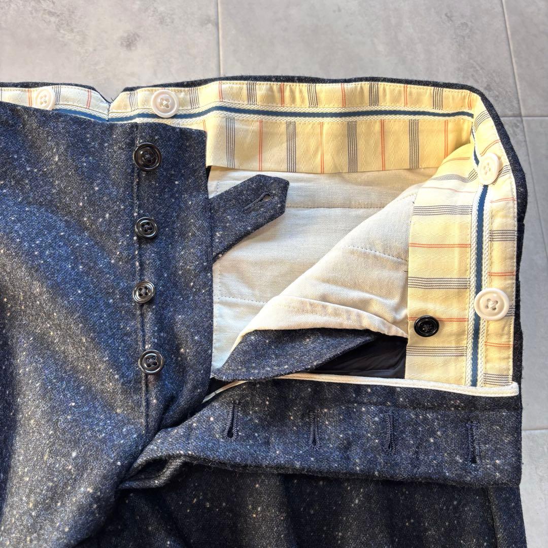 【ほぼ未使用】ドライボーンズ ウールワイドタックパンツ W36 50s 極太