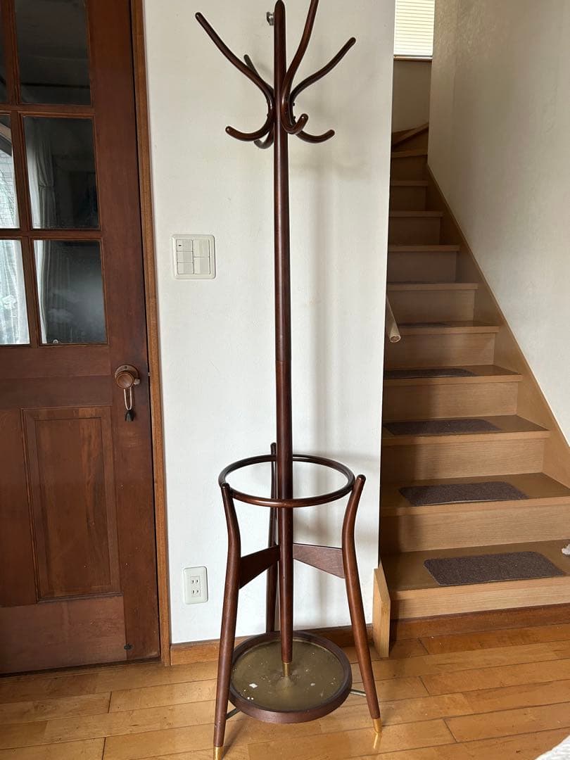 秋田木工　コートラック ブラウン