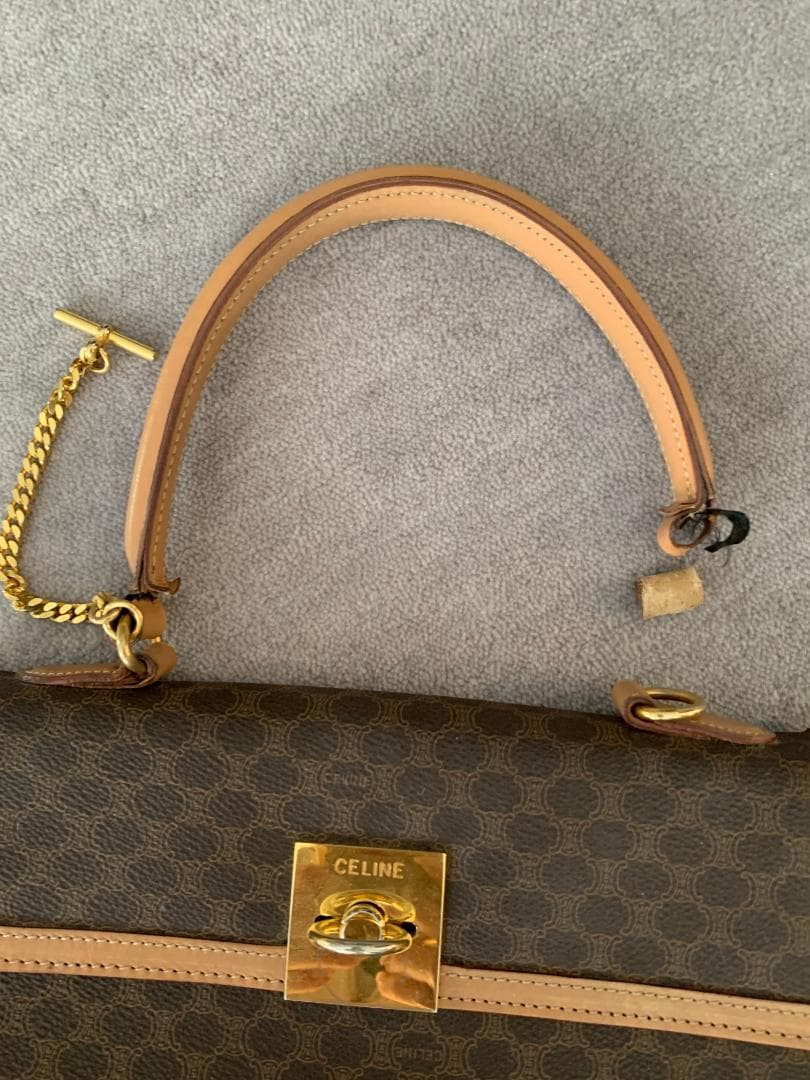 m*o様 【難あり】CELINE セリーヌ マカダム ハンドバッグ ガンチーニ