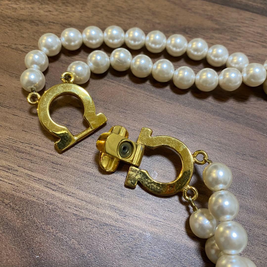 フェラガモ ガンチーニ パール ネックレス