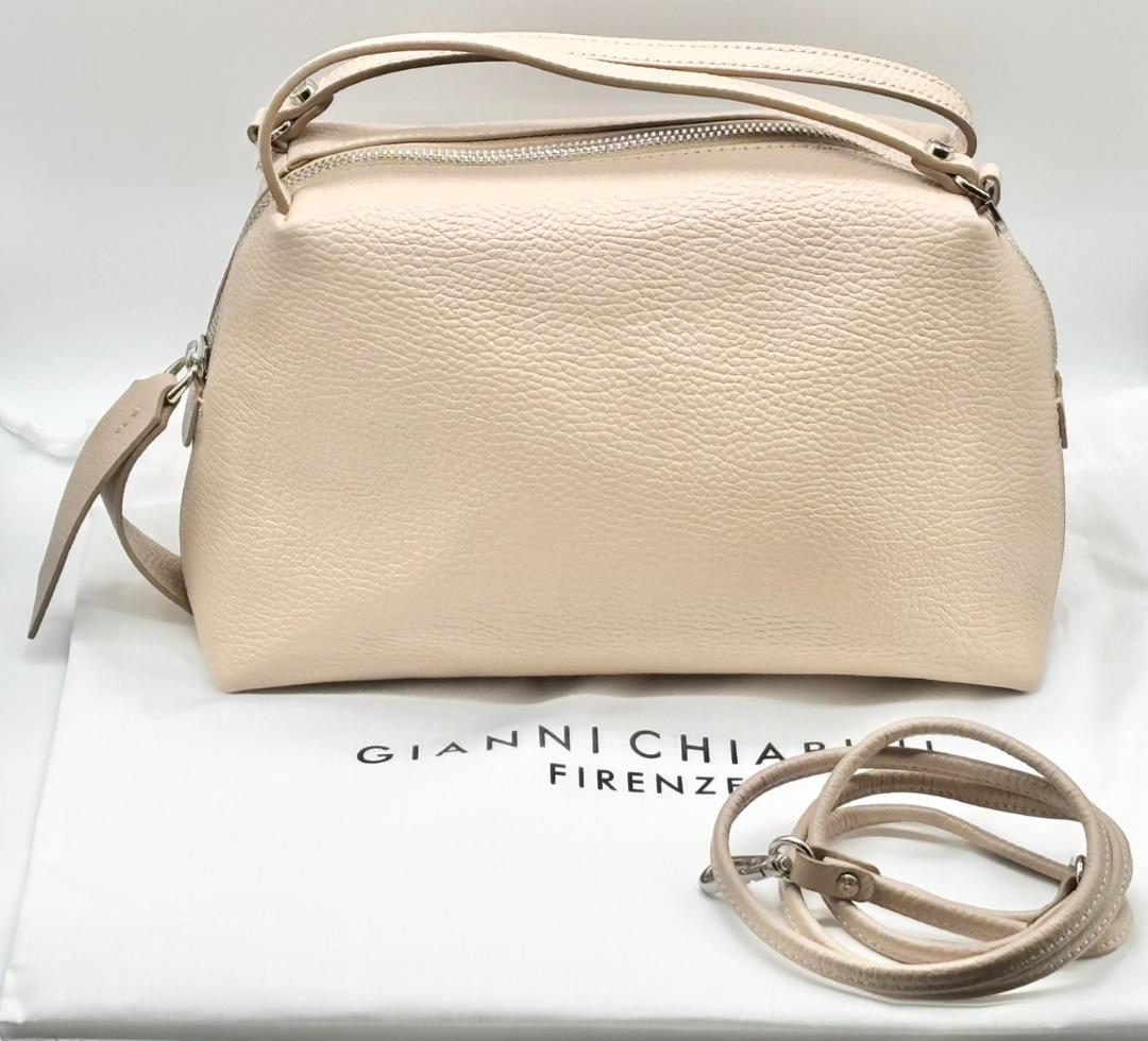 1度使用 ジャンニキアリーニ アリファ M ２WAYバッグ ピンクベージュ