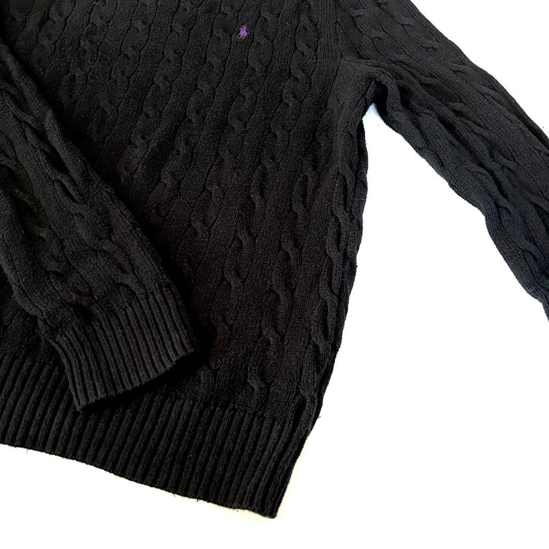 Polo Ralph Lauren ケーブルニット セーター ブラック L