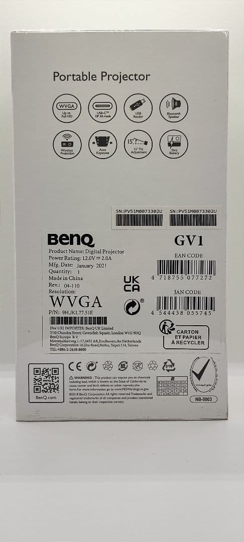【新品未使用】 BenQ GV1 モバイルプロジェクター