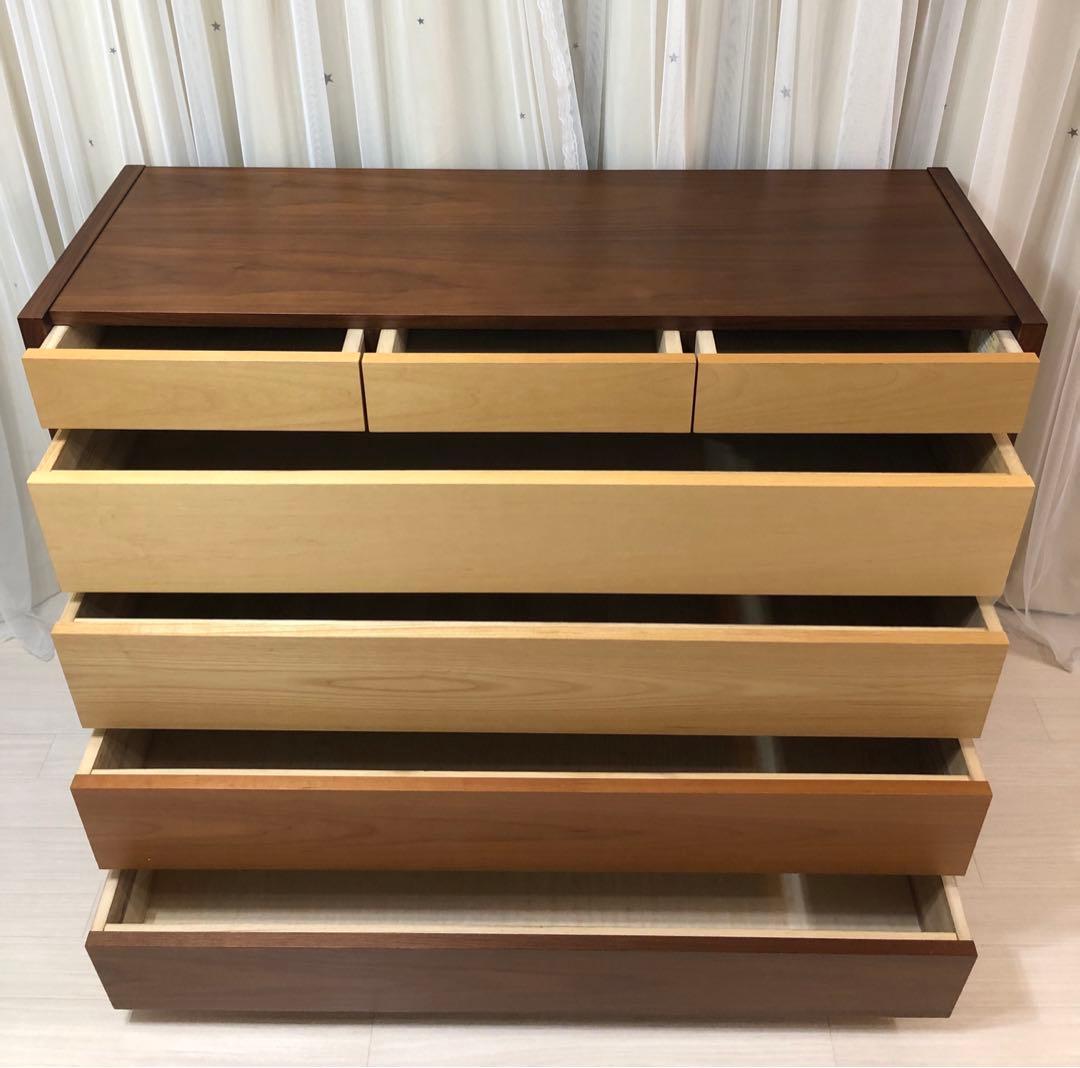 木目のカラフル5段チェスト　120cm幅