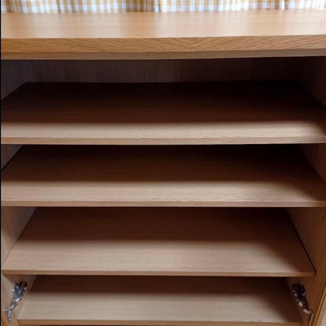 無印良品　オーク材　キャビネット　ガラス扉