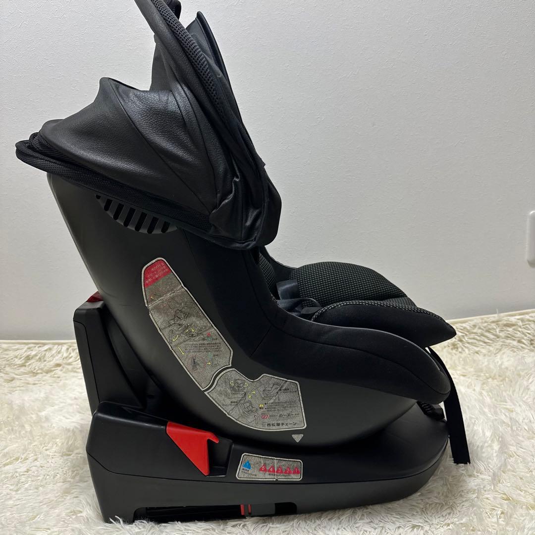 美品　西松屋　マムズキャリー ターンレジェFIX グレー チャイルドシート
