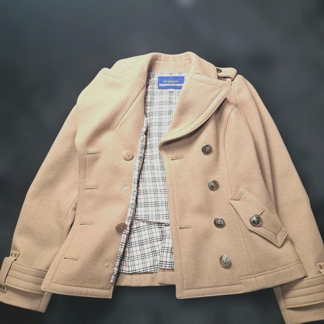 【BURBERRY BLUE LABEL】コート 金ボタン ウール ベージュ36