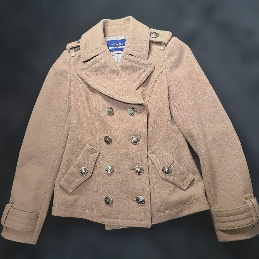 【BURBERRY BLUE LABEL】コート 金ボタン ウール ベージュ36