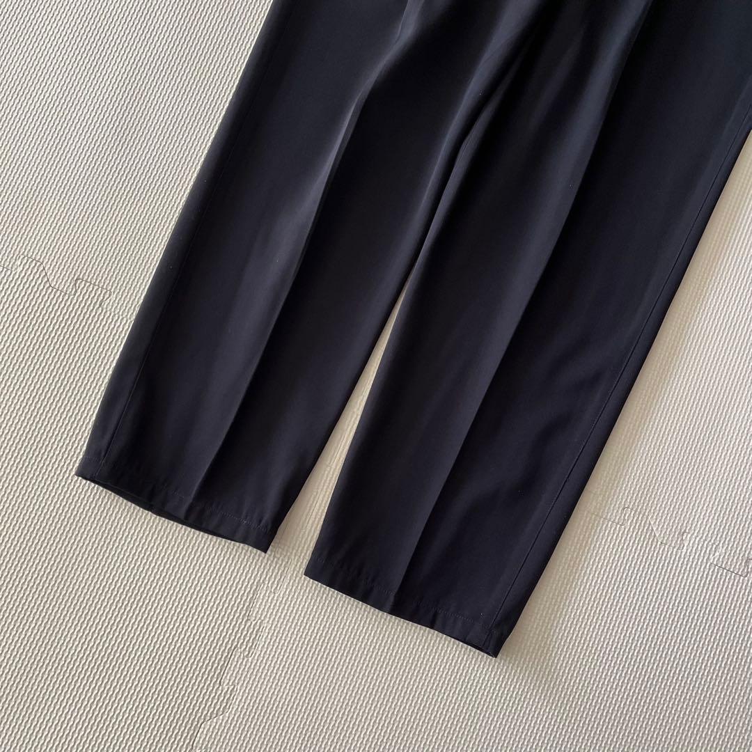 美品 TOMORROWLAND イージーパンツ スラックス ネイビー M ウール