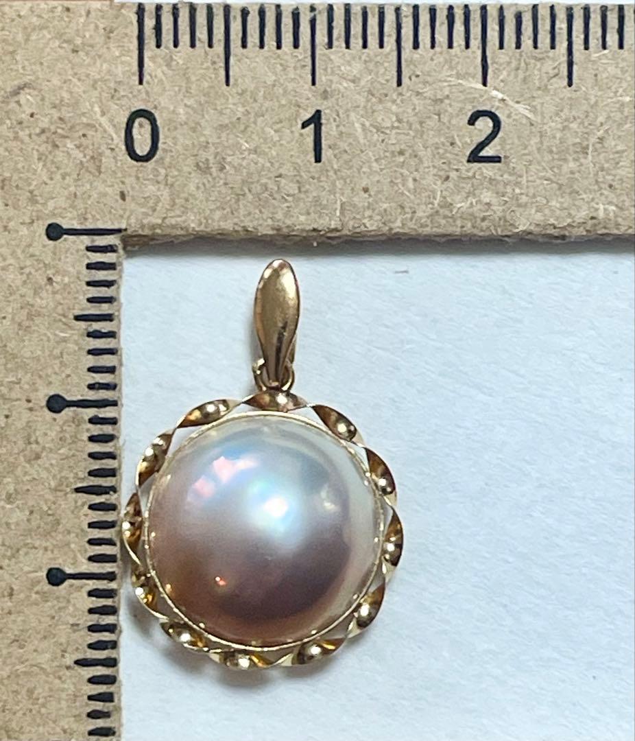 K18金 マベパール ペンダントトップ 真珠 ゴールド